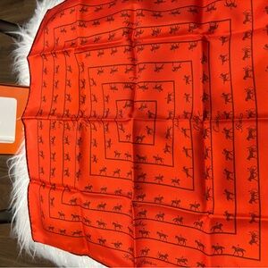Hermès Orange Silk Scarf